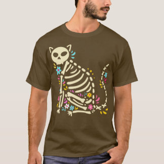 Camiseta Esqueleto de gato de Halloween 1