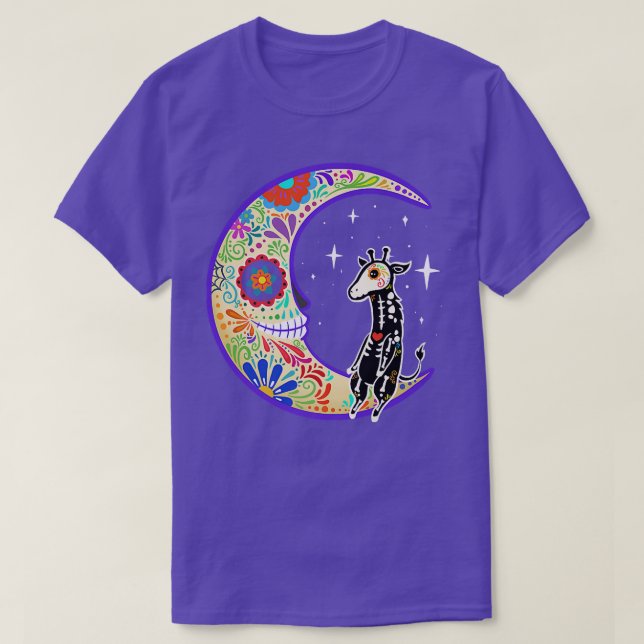 Camiseta Esqueleto de Giraffe Dia de Los Muertos  (Diseño del anverso)