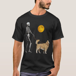 Camiseta Esqueleto de Golden Retriever Perro Caminando Disf