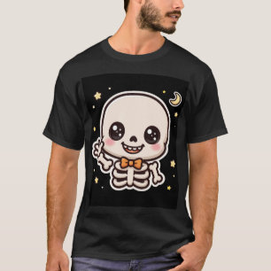 Camiseta Esqueleto de Halloween agitando lindo
