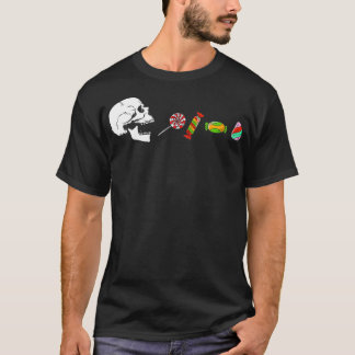 Camiseta Esqueleto de Halloween come dulces, divertida mele