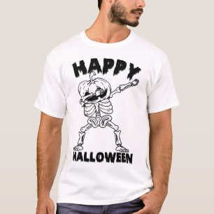 Camiseta Esqueleto de Halloween con Calabaza - Feliz Hallow