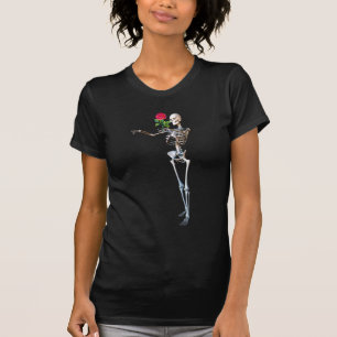 Camiseta Esqueleto de Halloween con el rosa