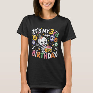 Camiseta Esqueleto de Halloween del tercer cumpleaños Niño