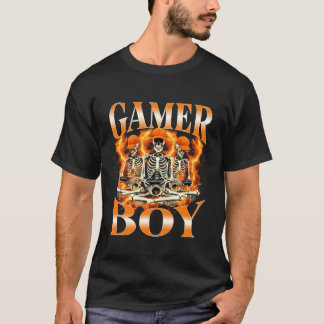 Camiseta Esqueleto de Halloween Jugador de Videojuegos Chic