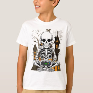 Camiseta Esqueleto de Halloween Jugador de Videojuegos Espe
