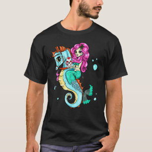 Camiseta Esqueleto de Halloween Sirena Calavera de Azúcar C