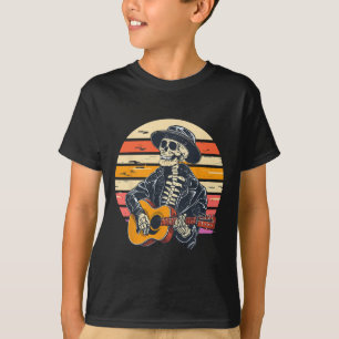 Camiseta Esqueleto De Halloween Tocando Rock Y Rollo De Gui