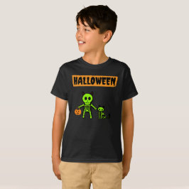 Camiseta Esqueleto de Halloween y gato
