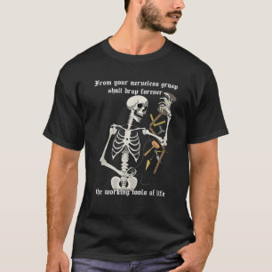 Camiseta Esqueleto de herramientas de trabajo masónicas