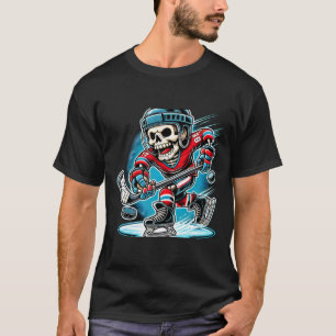 Camiseta Esqueleto de Hockey de Halloween 