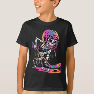 Camiseta Esqueleto de hockey sobre hielo goteo jóvenes niño