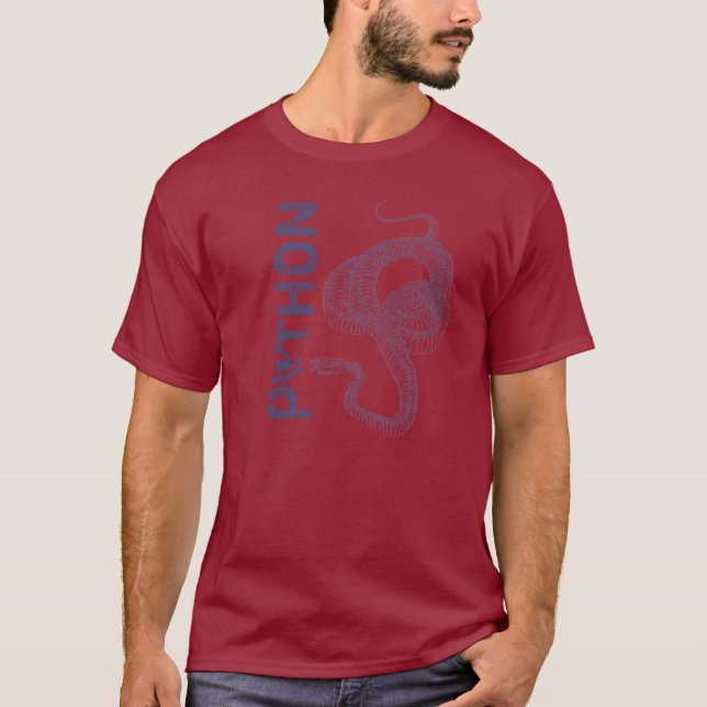 Camiseta Esqueleto de la serpiente, estilo del tatuaje del (Anverso)