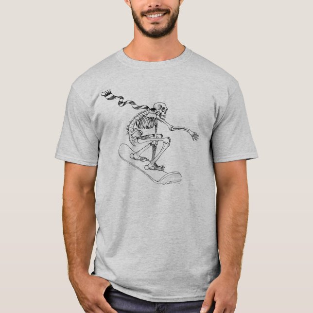Camiseta Esqueleto de la snowboard (Anverso)