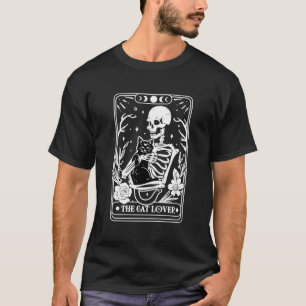 Camiseta Esqueleto de la tarjeta Tarot El gato negro ama Ha