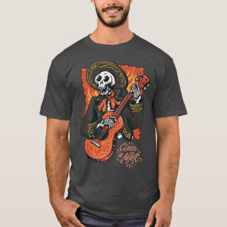 Camiseta Esqueleto de Mariachi Cinco de Mayo para taco l