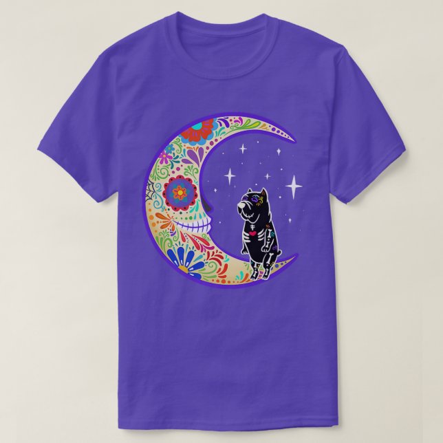 Camiseta Esqueleto de Mastiff Dia de Los Muertos  (Diseño del anverso)