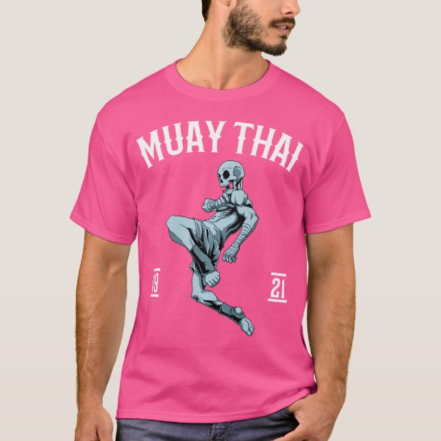 Camiseta Esqueleto de Muay Thai Boxeo Tailandés (Anverso)