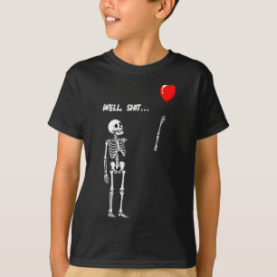 Camiseta Esqueleto de mujer perdió globo humor negro divert