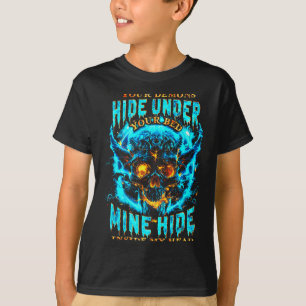 Camiseta Esqueleto de ovillo desordenado bebiendo café nunc