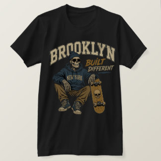 Camiseta Esqueleto de patinador de Brooklyn construido dife