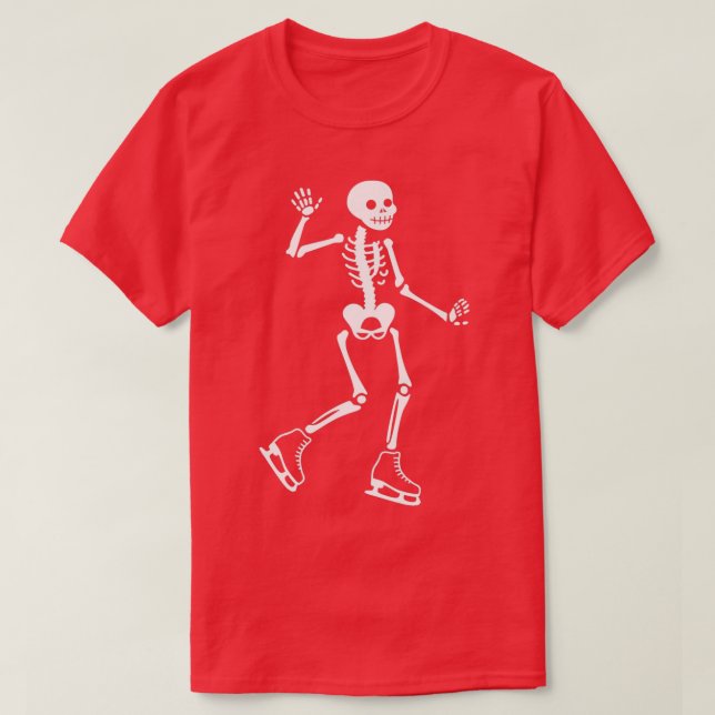 Camiseta Esqueleto de patinaje artístico (Diseño del anverso)