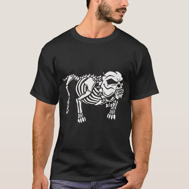 Camiseta Esqueleto de perro de bulldog (Anverso)