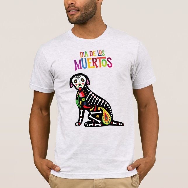 Camiseta Esqueleto de perro de Dia De Los Muertos (Anverso)