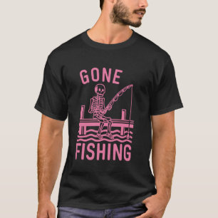 Camiseta Esqueleto de pesca divertido Halloween pesca