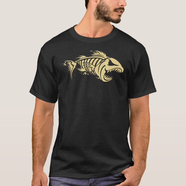 Camiseta Esqueleto de pez hueso (Anverso)