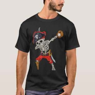 Camiseta Esqueleto de pirata de béisbol divertido de Hallow