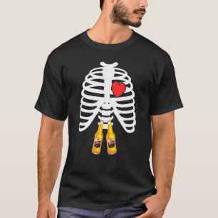 Camiseta Esqueleto de rayos X Taza de botella de cerveza Ja