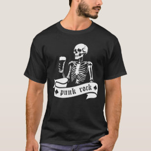 Camiseta esqueleto de roca de punk