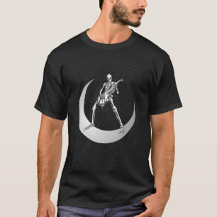 Camiseta Esqueleto De Rock And Roll Tocando Rock De Guitarr