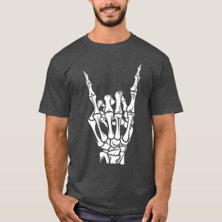 Camiseta Esqueleto de Rock Punk Rocker Genial Halloween Hom