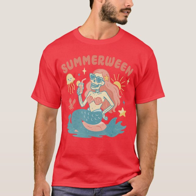 Camiseta Esqueleto de Summerween Sirena Playa Flamenco Hall (Anverso)