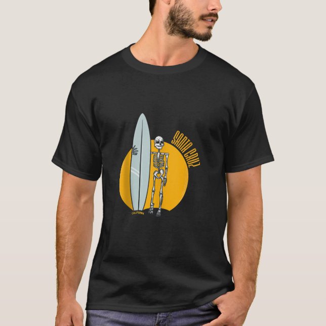 Camiseta Esqueleto de Surf de Santa Cruz de California Beac (Anverso)