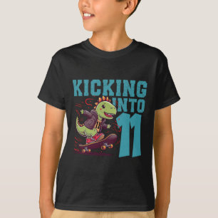 Camiseta Esqueleto de T-rex de 11 años de edad haciendo ska