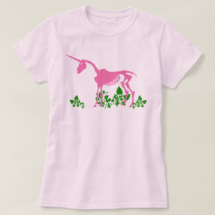 Camiseta Esqueleto de unicornio rosa