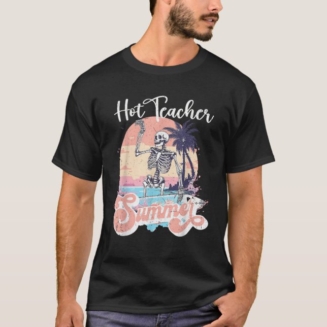 Camiseta Esqueleto de verano de profesores calientes Vint d (Anverso)