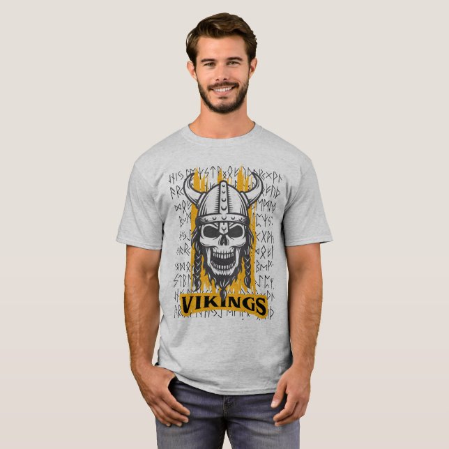 Camiseta Esqueleto de Vikings (Anverso completo)