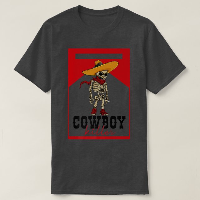 Camiseta Esqueleto del Asesino Cowboy del Sur del País Occi (Diseño del anverso)