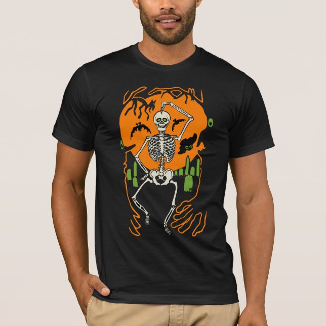 Camiseta esqueleto del baile de Halloween de los años 30 (Anverso)