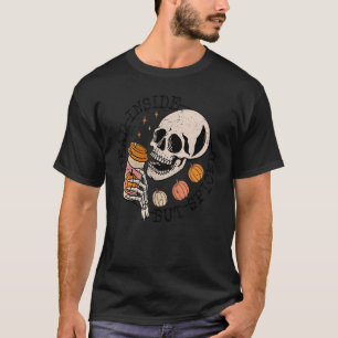 Camiseta Esqueleto del café caído muerto dentro pero en pic
