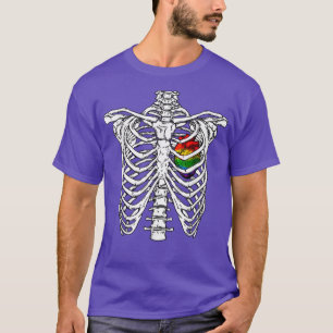 Camiseta Esqueleto del corazón arcoiris de la bandera LGBT