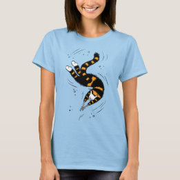 Camiseta Esqueleto del gato de natación del gótico