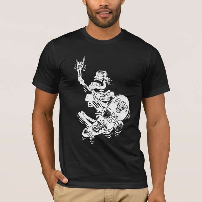 Camiseta esqueleto del monopatín (Anverso)