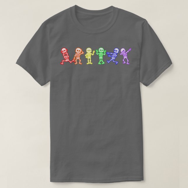 Camiseta Esqueleto del Orgullo Gay LGBT Ally del Arcoiris G (Diseño del anverso)