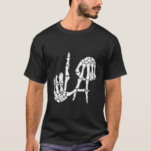 Camiseta Esqueleto del Rótulo de la mano de Los Ángeles