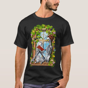 Camiseta Esqueleto Descanso para Tomar Café